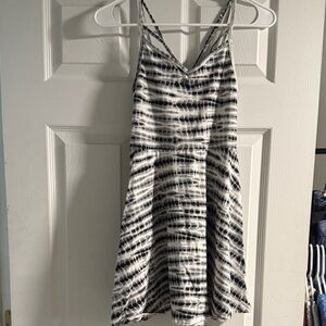 PINK Black and White Tie-Dye Workout Dress